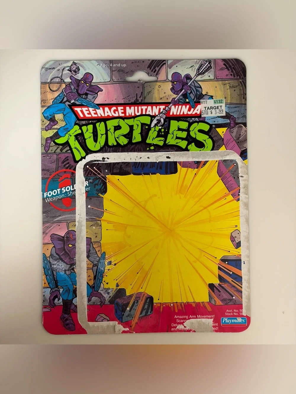 VTG 1988 Teenage Mutant Ninja Turtles Foot Soldier Cardback TMNT 10 Back Card